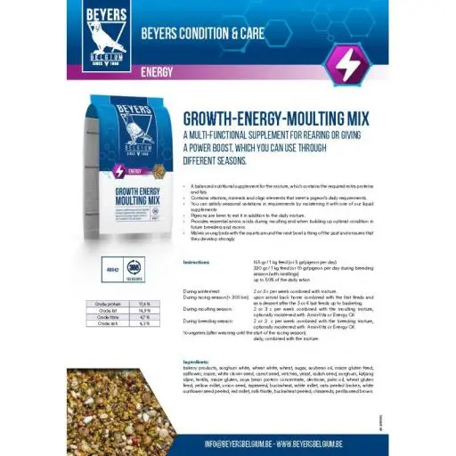 Beyers Growth Energy Moulting Mix - immagine 3